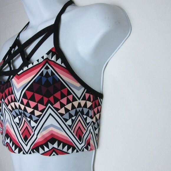Victoria Secret Ultimate Sports Bra Athletic Pink Black Gym Sporty Strappy Small - Picture 2 of 5